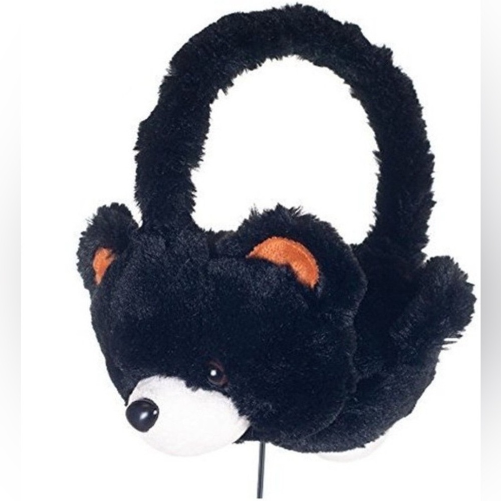 NWT Kids Plush Teddy Bear Wired Headphones – 3.5mm Jack - Black - Picture 8 of 8